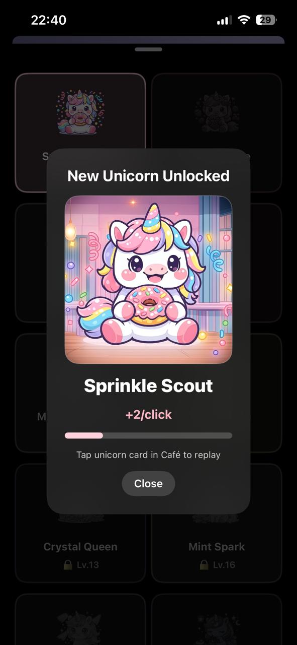 Unicorn unlocked screen